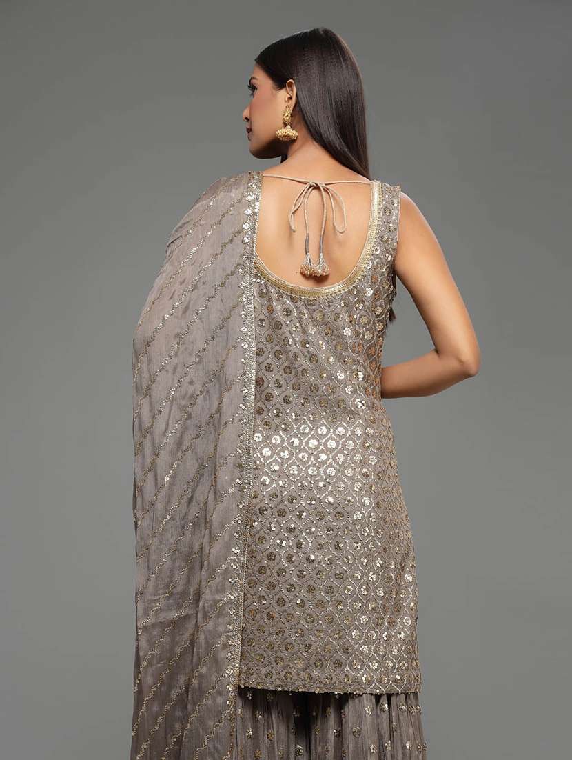 women embroidered kurta sharara set with dupatta - 20225674 - Standard Image - 3