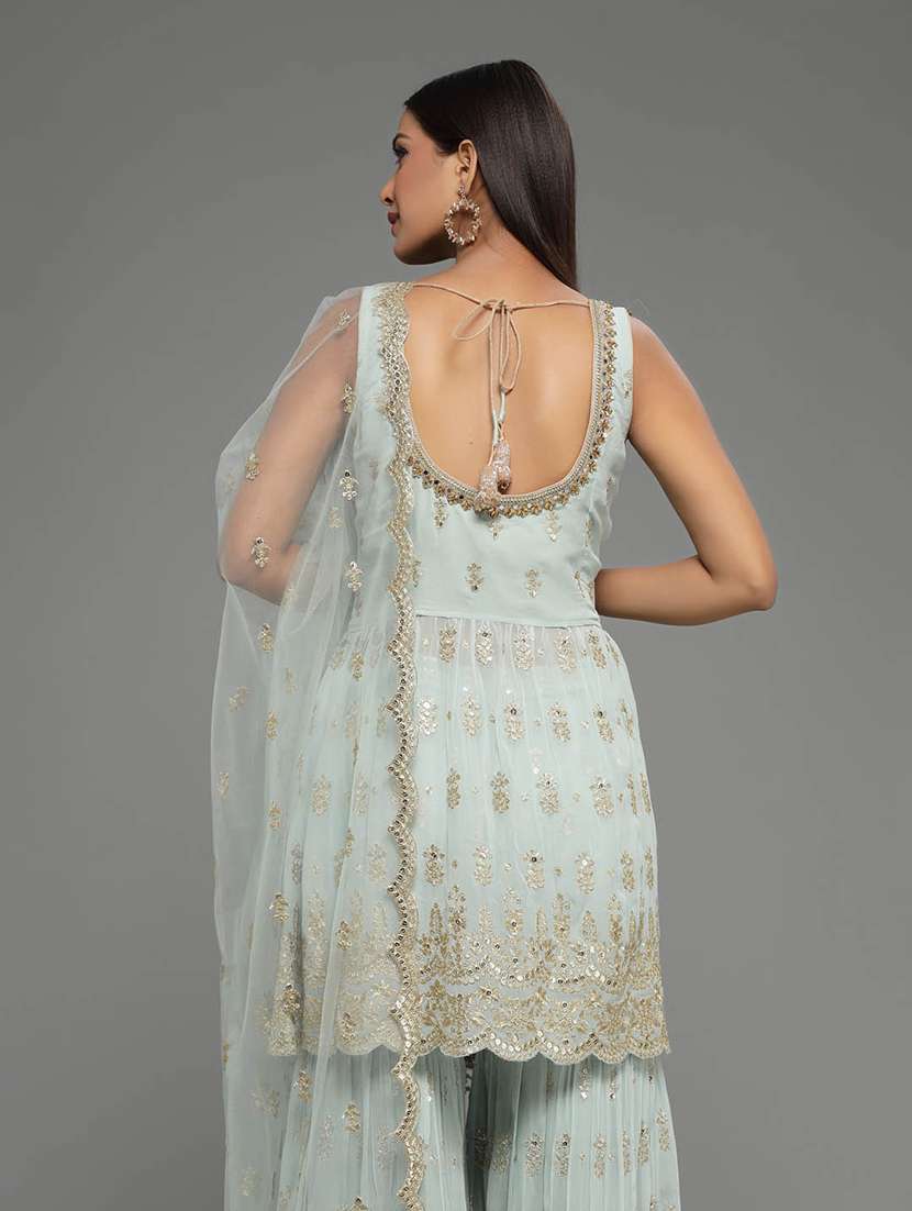 women embroidered kurta sharara set with dupatta - 20225676 - Standard Image - 3