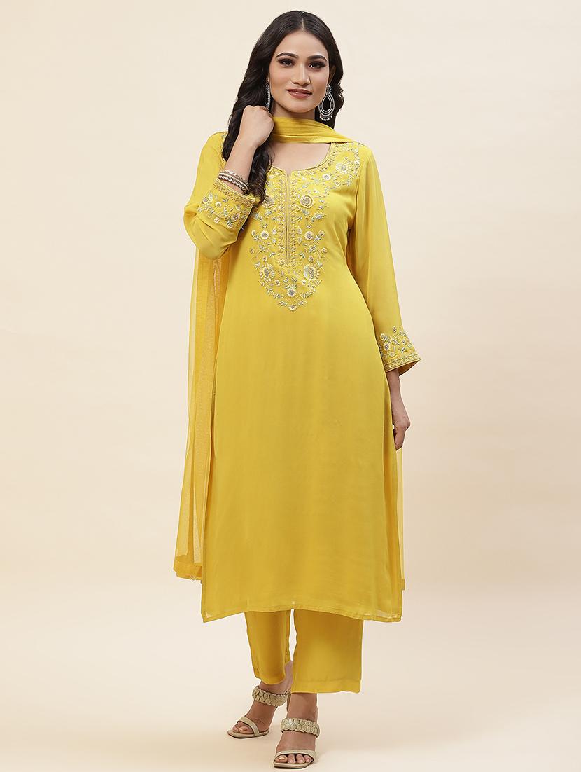 women embroidered kurta palazzo set with dupatta - 20225710 - Zoom Image - 0