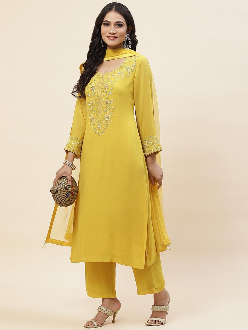 women embroidered kurta palazzo set with dupatta - 20225710 - Standard Image - 3