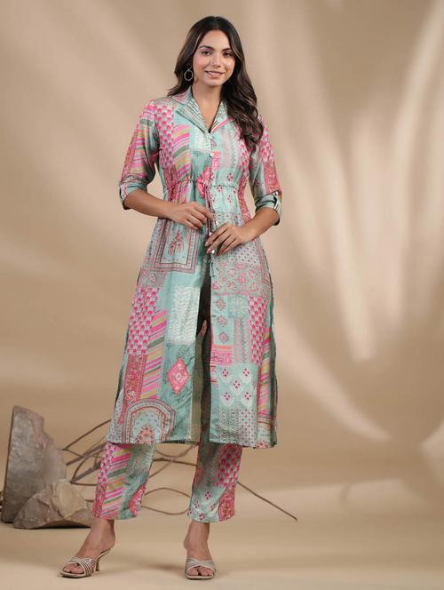 multi colored kurta pant set - 20225738 -  Standard Image - 0