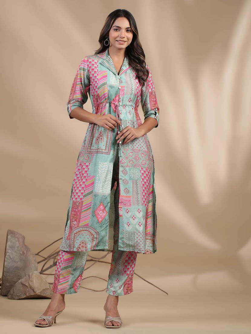 multi colored kurta pant set - 20225738 -  Zoom Image - 0