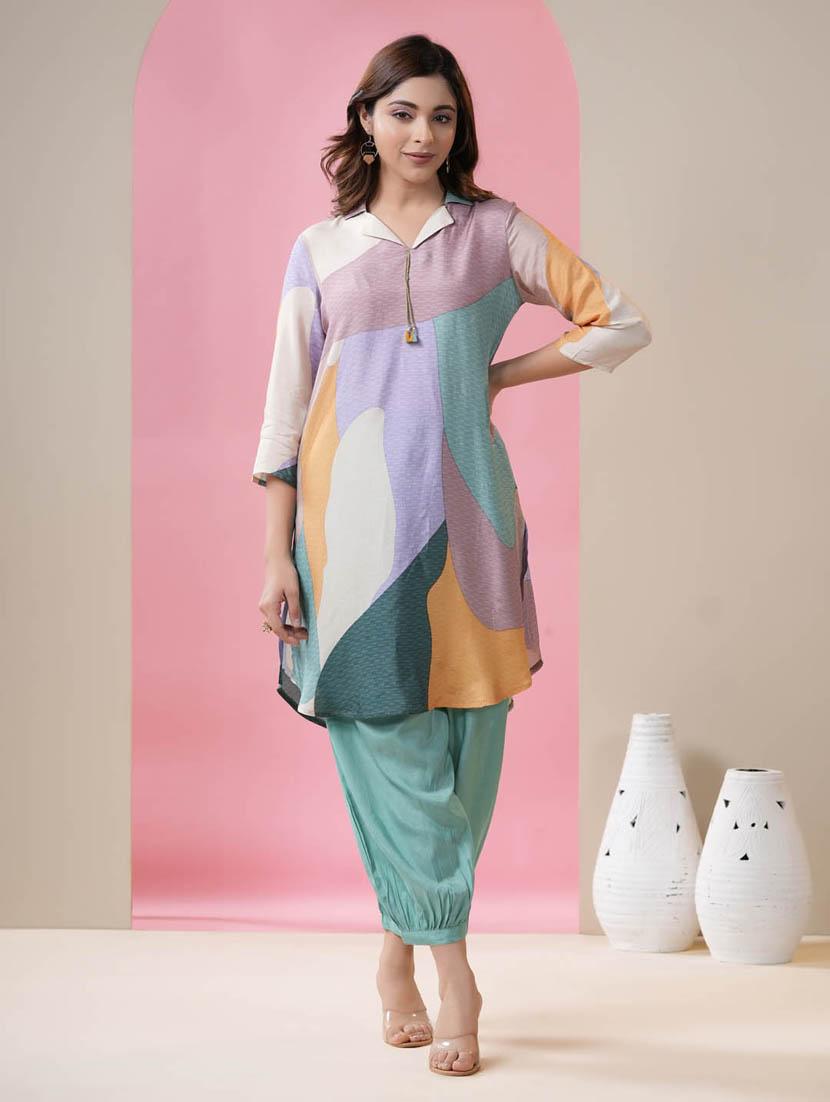 multi colored kurta salwar set - 20225769 - Zoom Image - 0