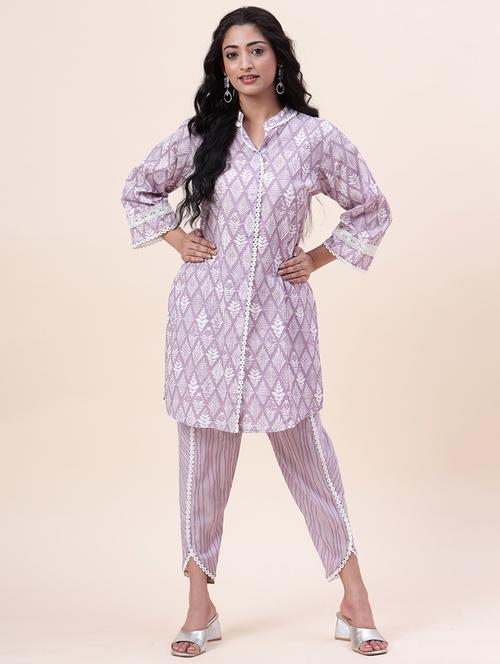 lavender colored co ord set - 20225814 - Standard Image - 0