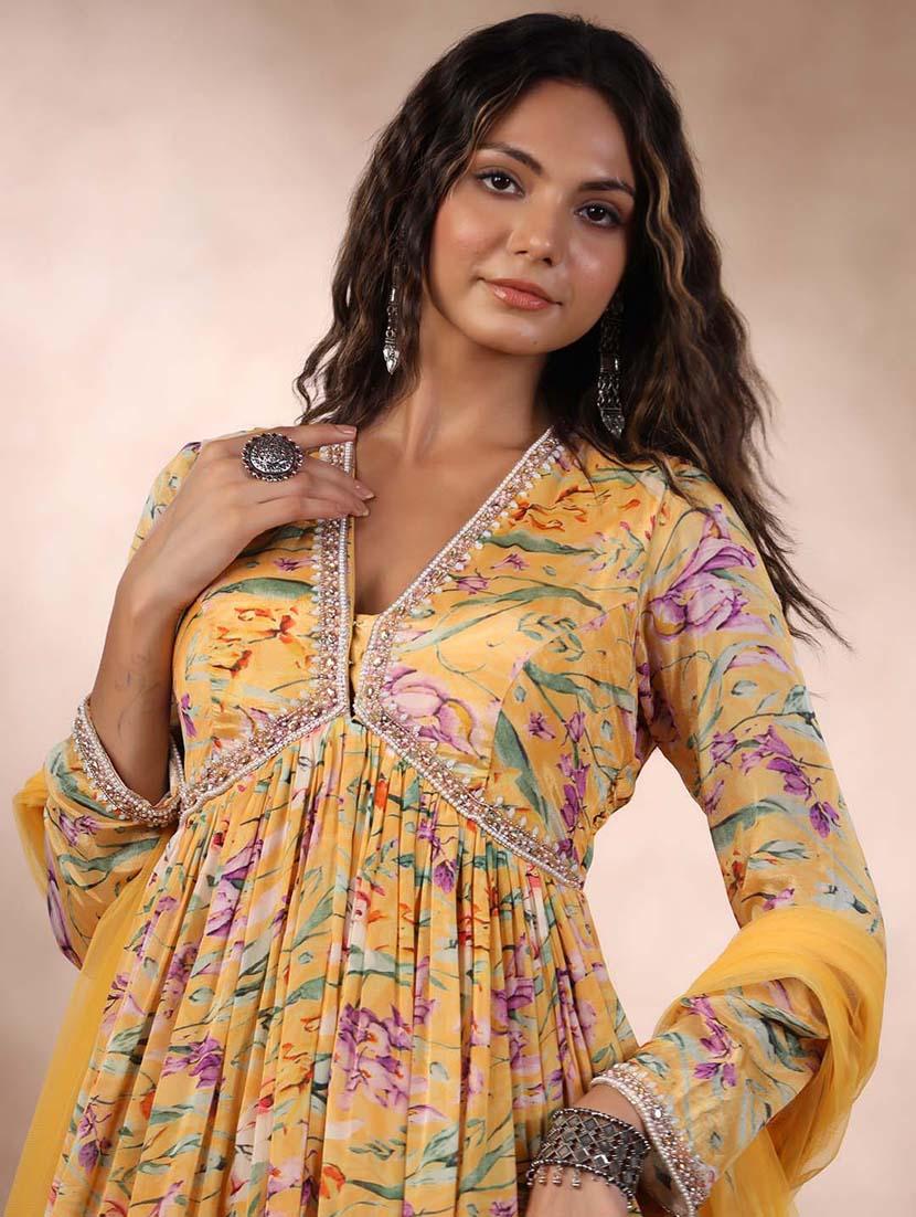 yellow colored kurta dupatta set - 20225819 - Standard Image - 5