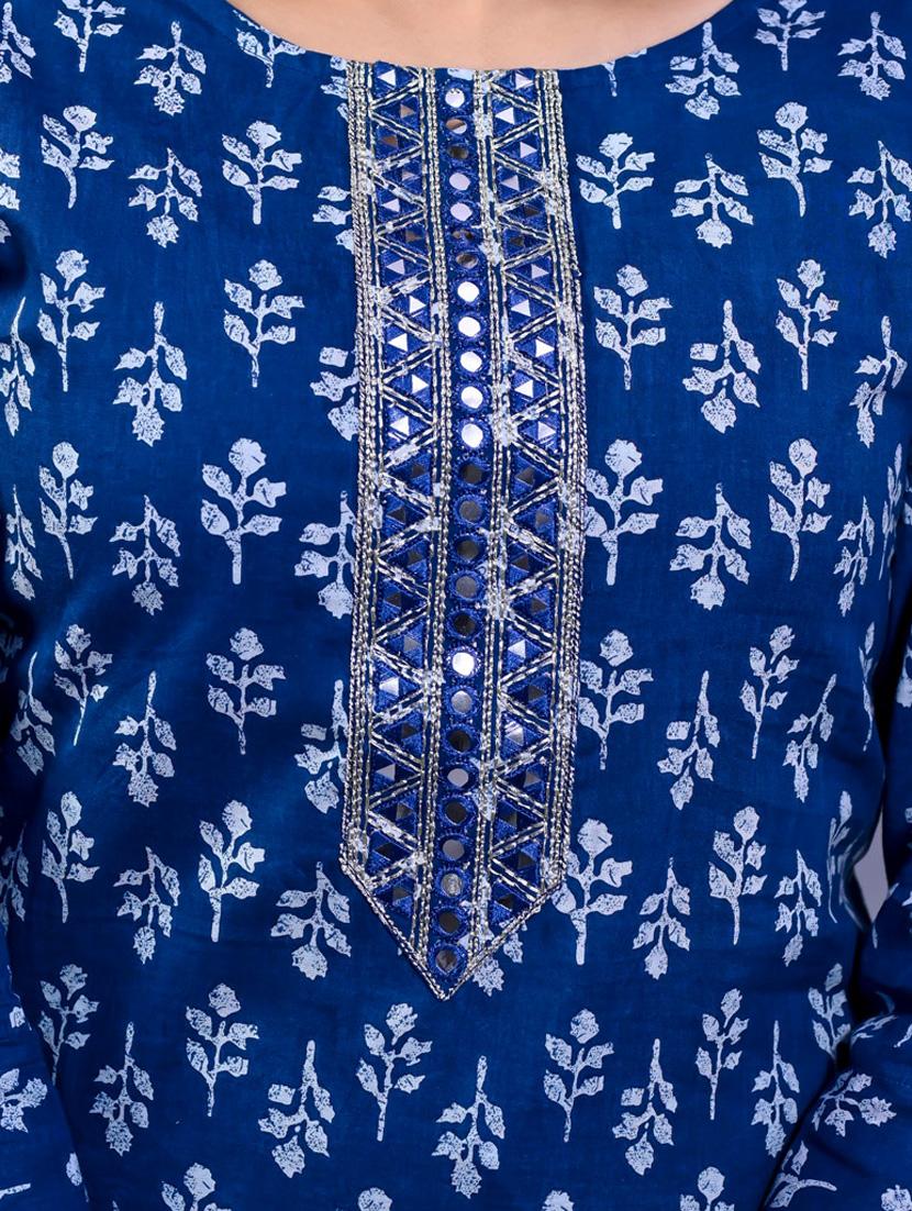 blue colored kurta pant set - 20225856 - Standard Image - 5