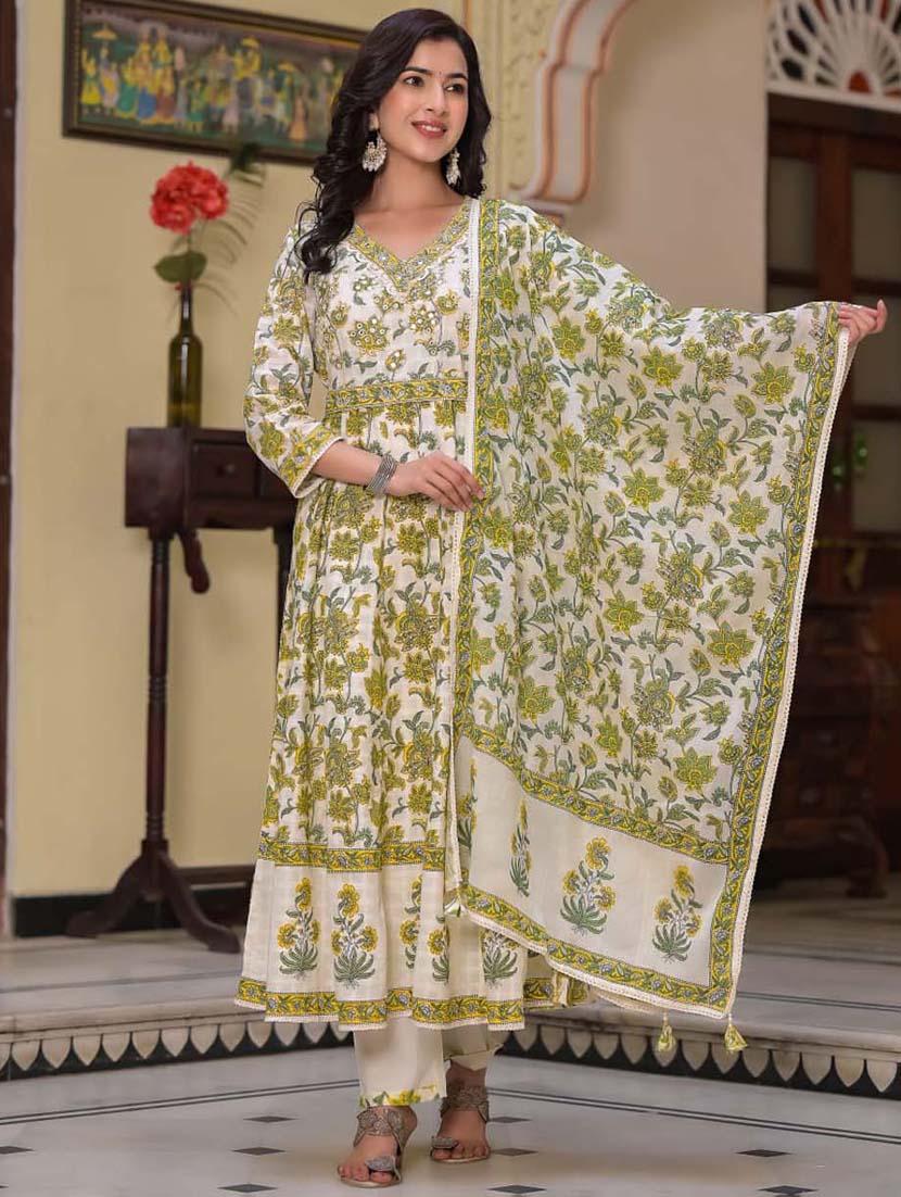 green colored kurta pant set - 20225883 - Zoom Image - 0