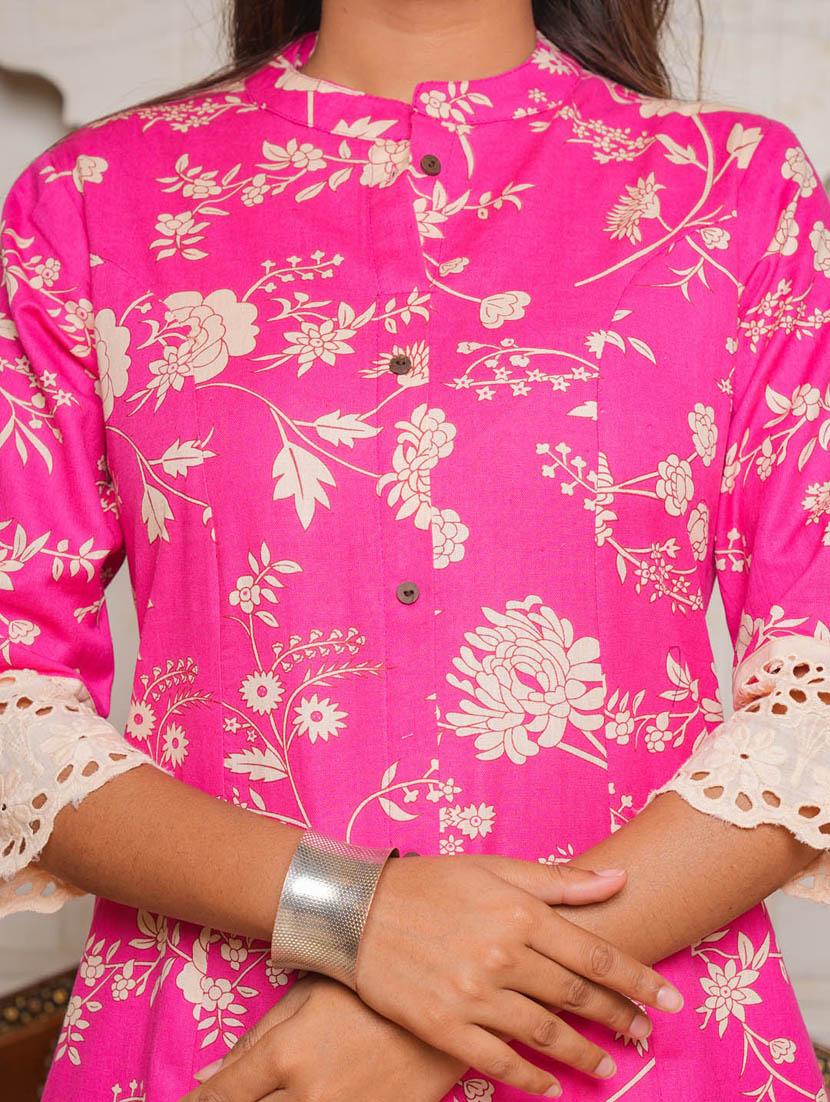 pink colored a-line kurta - 20225901 - Standard Image - 5