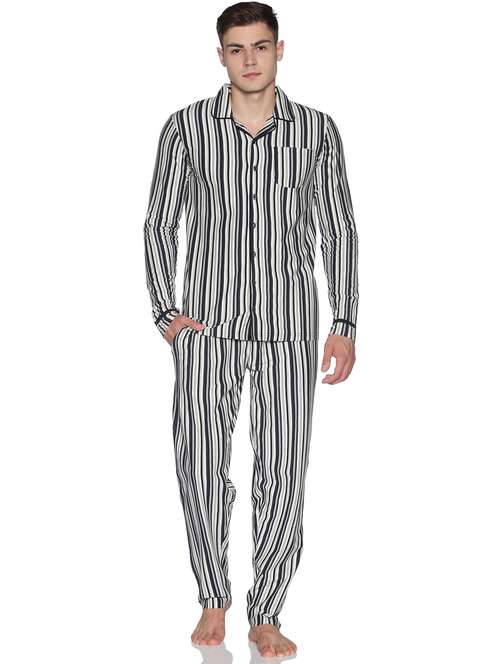 Men's Cotton Yarn Dyed Striped Night Suit