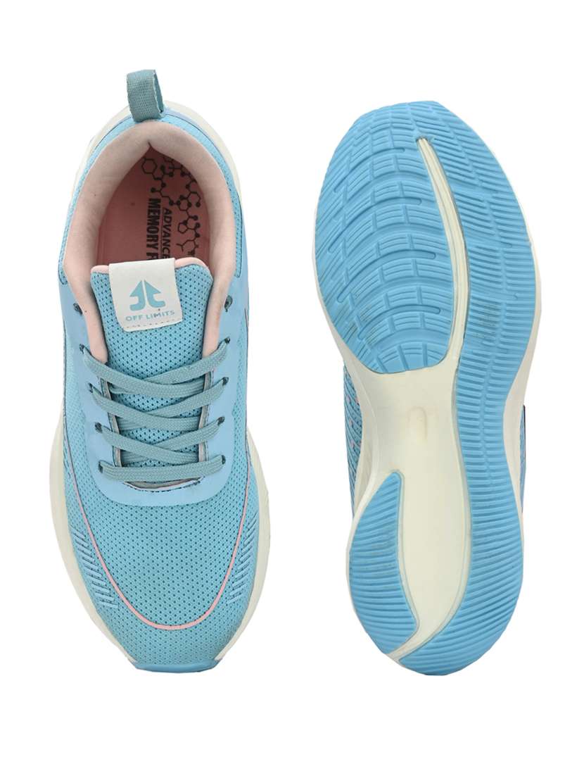 women blue knitted lace-up sports shoe - 20230238 -  Standard Image - 5
