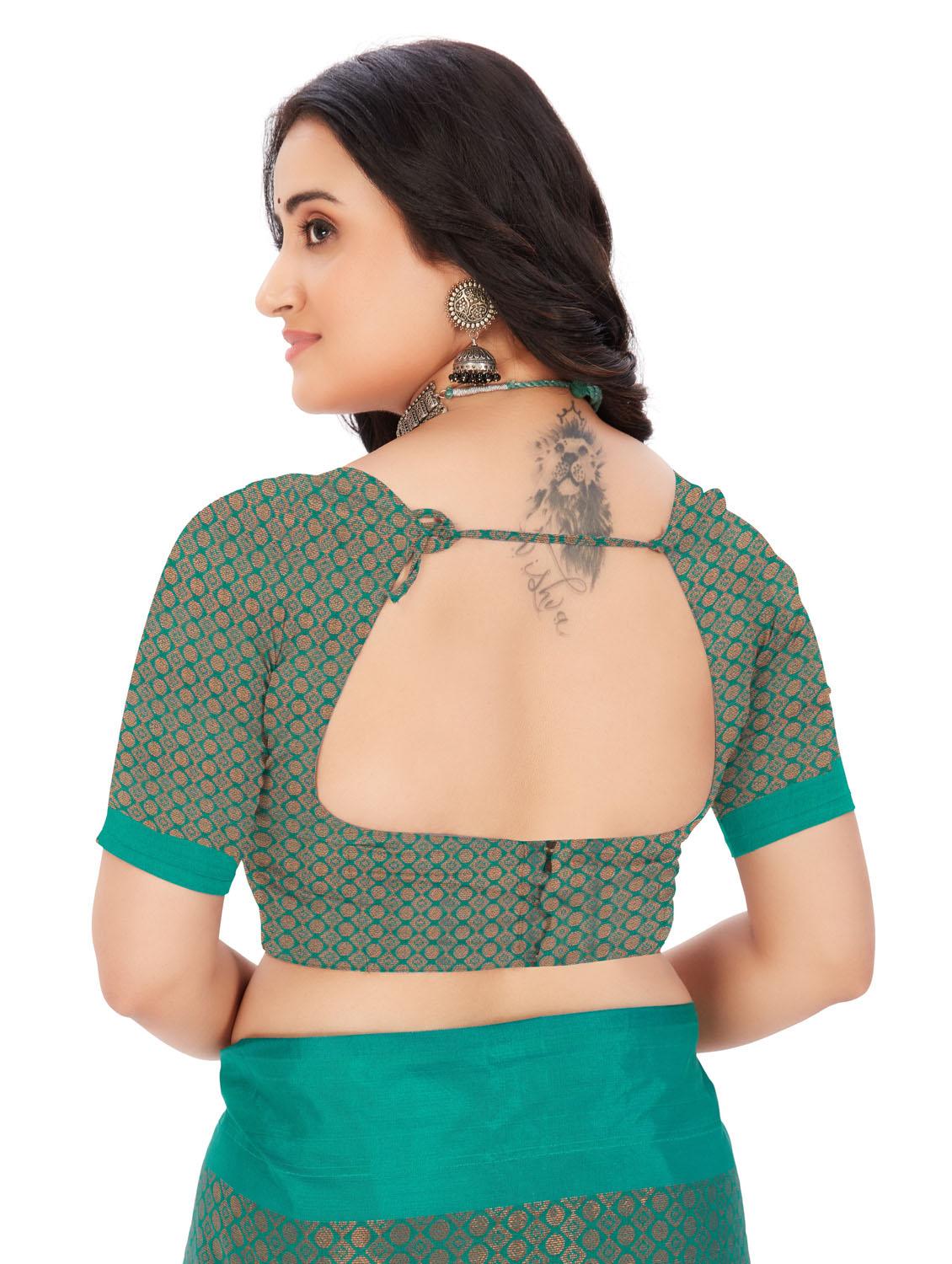 self design zari work madurai saree with blouse - 20240406 - Standard Image - 5