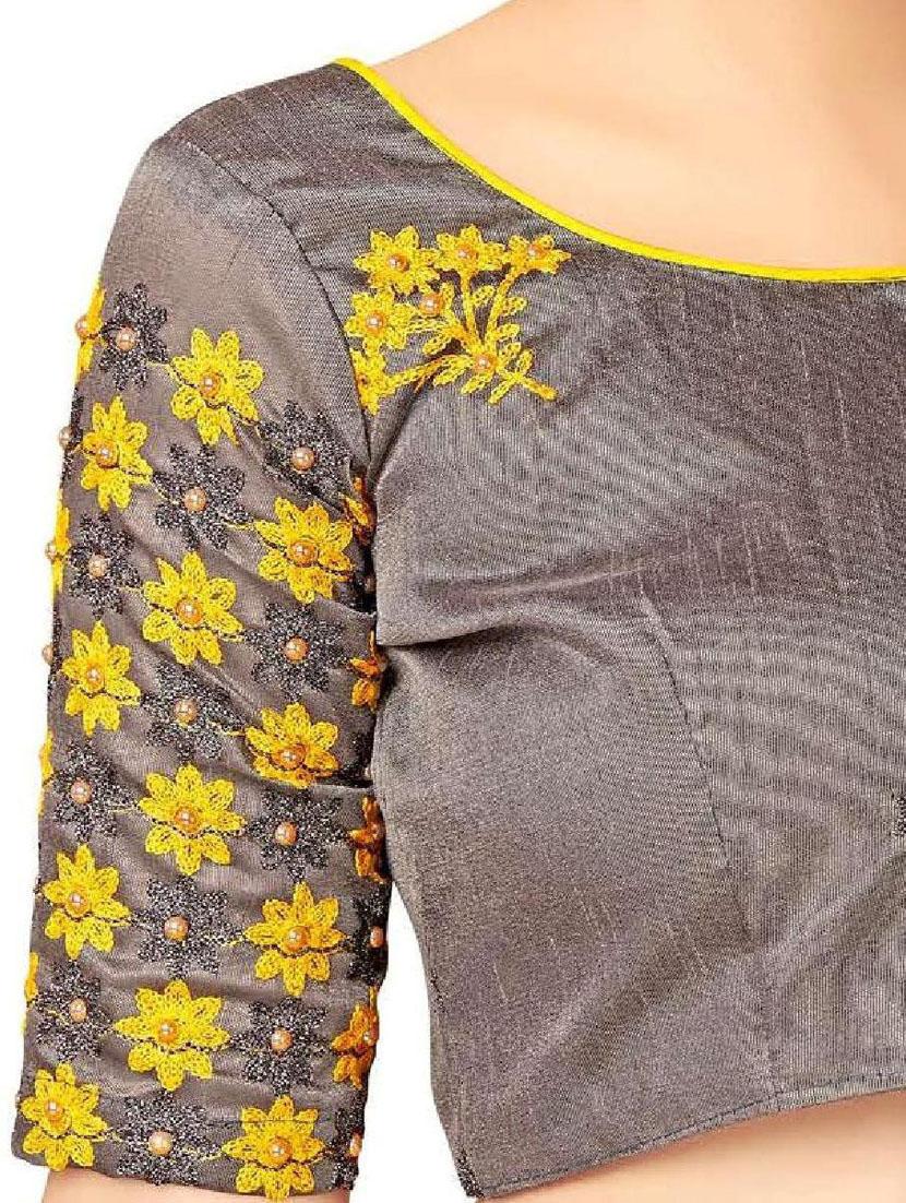yellow colored embroidered saree - 20240525 - Standard Image - 5