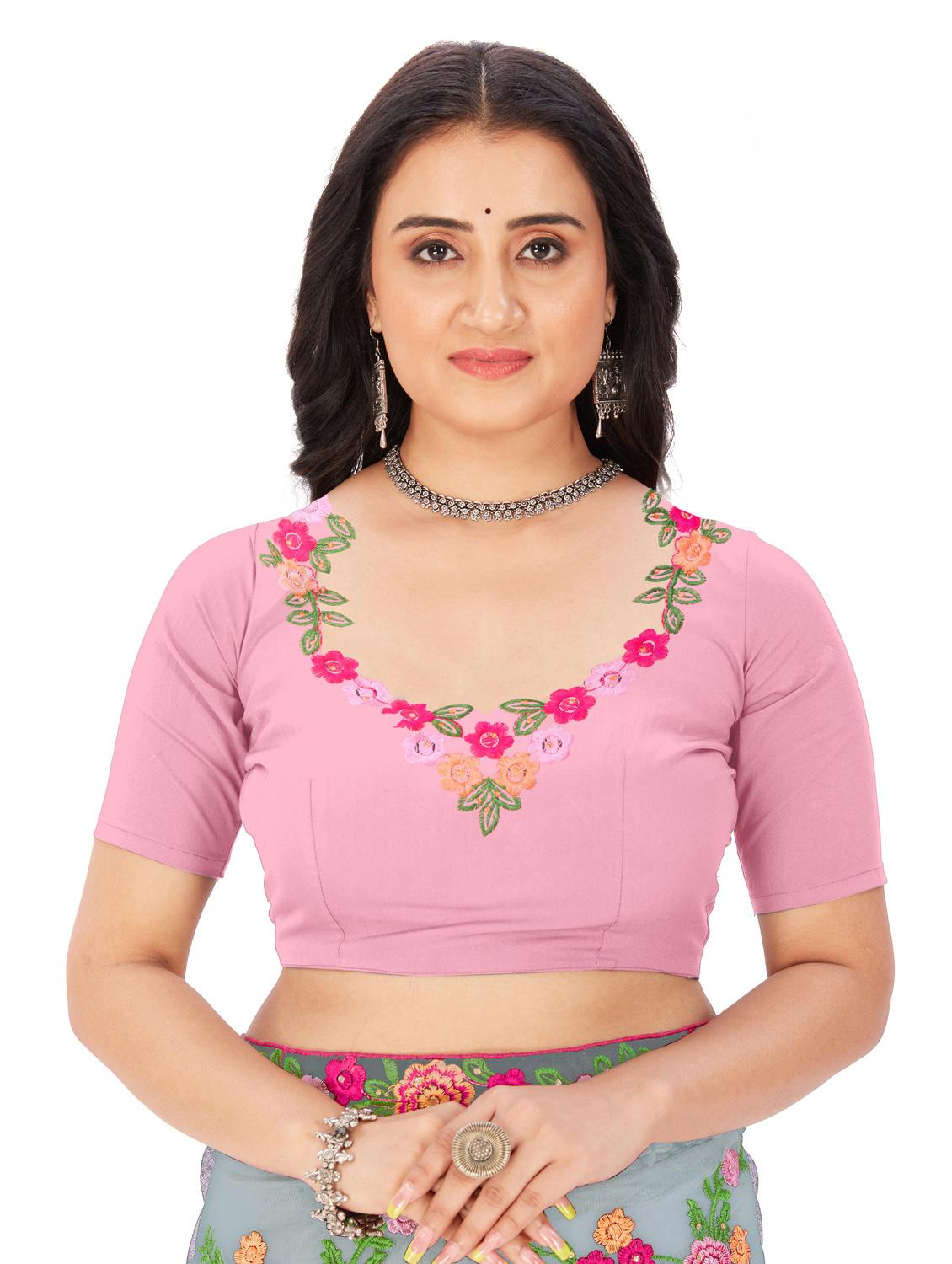 grey colored embroidered saree with blouse - 20240549 - Standard Image - 5