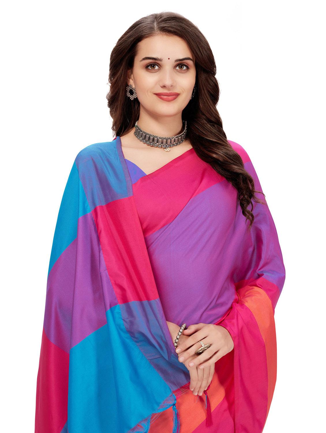 multicolor color block saree - 20240561 - Standard Image - 5