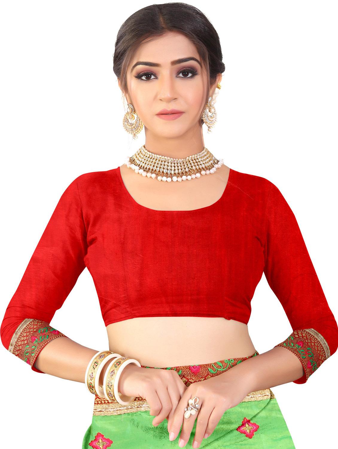 green embroidered saree with blouse - 20240584 - Standard Image - 5