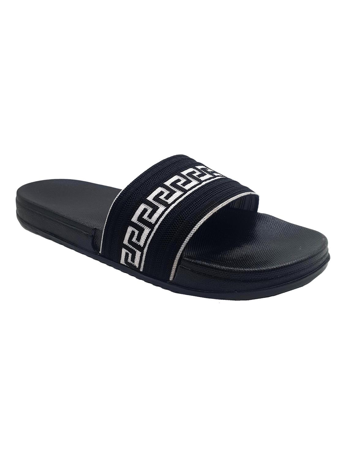 black synthetic slip on flip flops - 20240821 -  Zoom Image - 0
