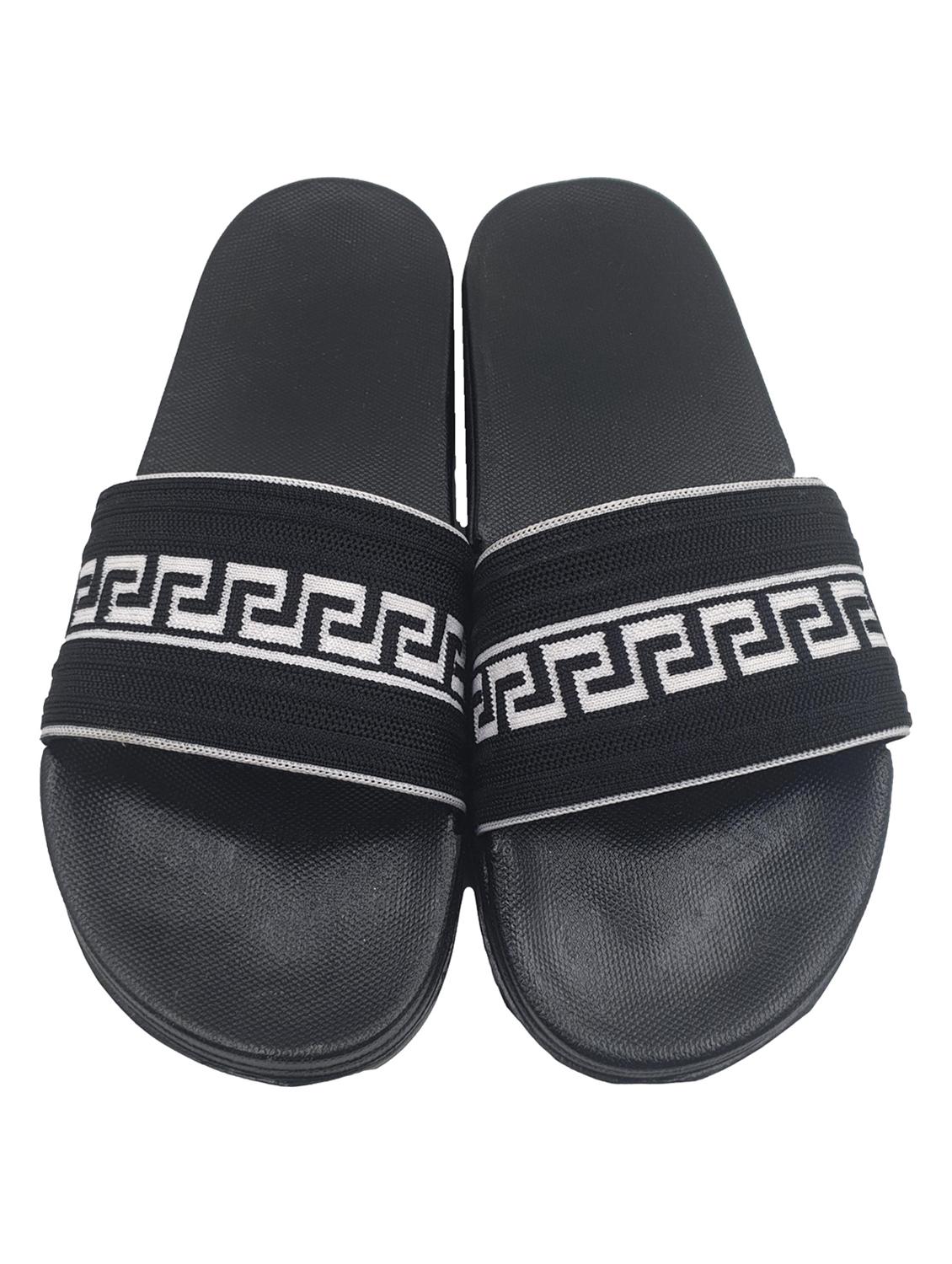 black synthetic slip on flip flops - 20240821 - Standard Image - 3