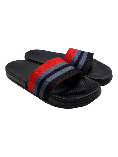 black synthetic slip on flip flops - 20240829 - Standard Image - 0