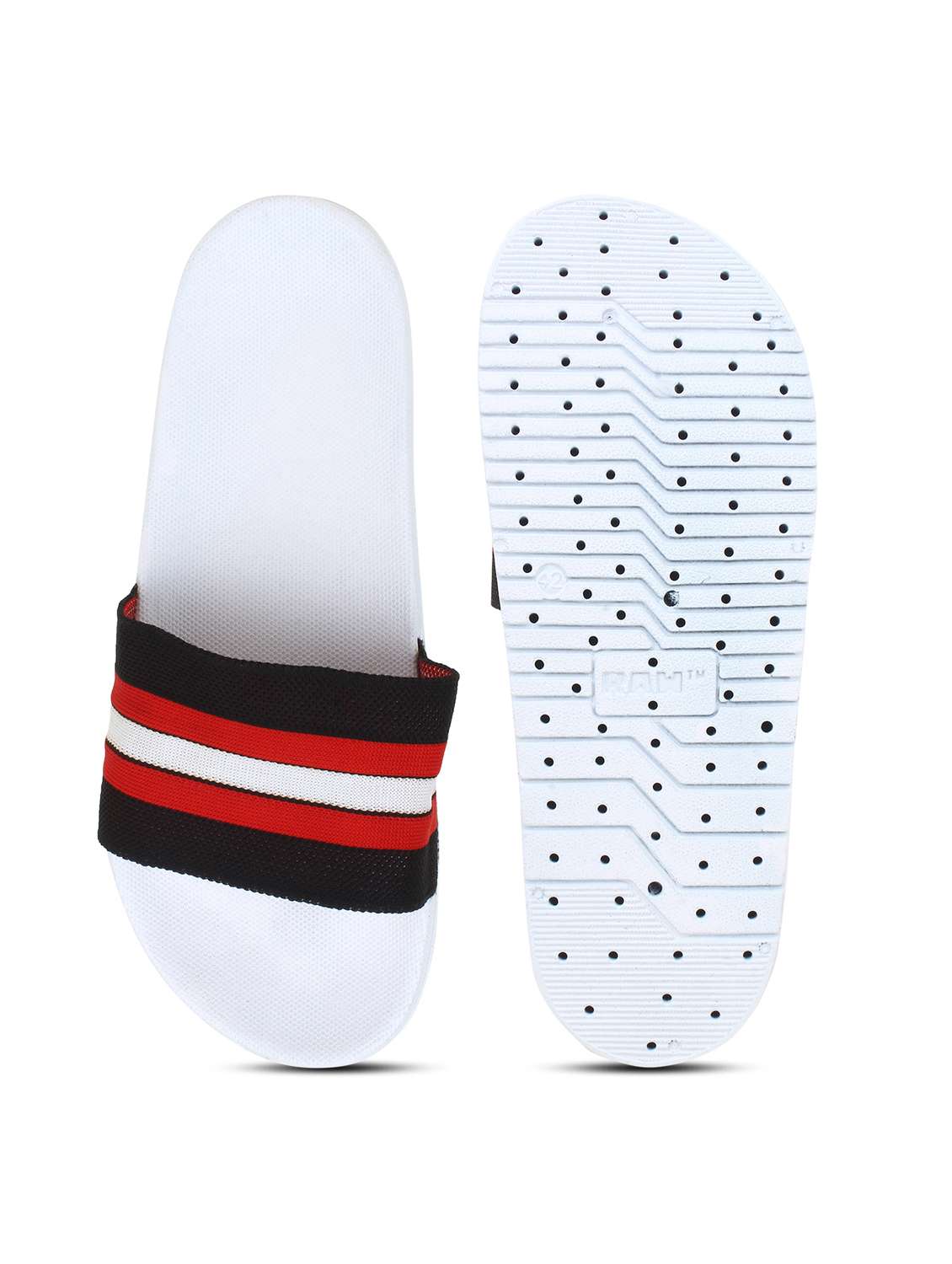 white synthetic slip on flip flops - 20240875 -  Standard Image - 3