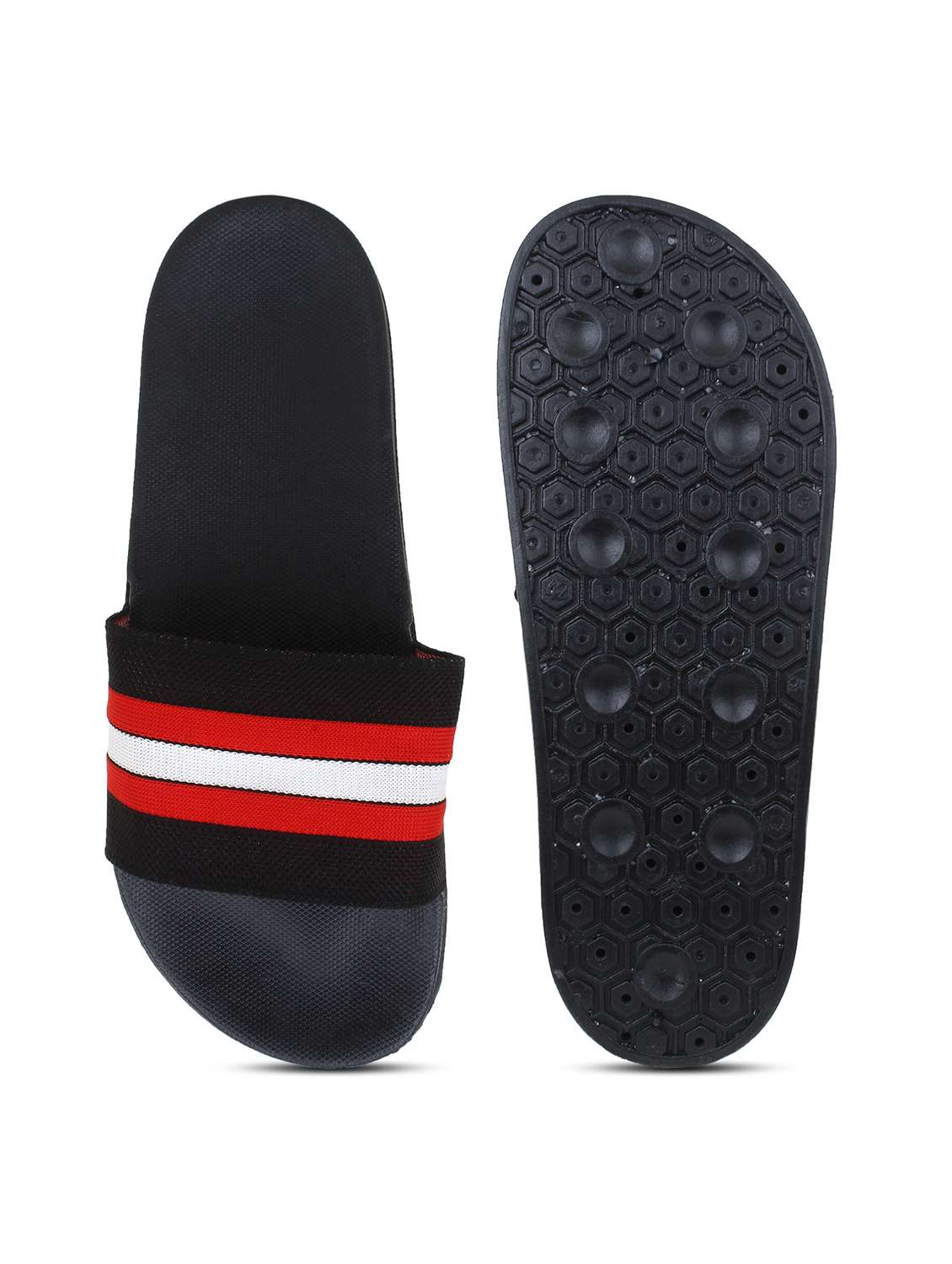 black synthetic slip on flip flops - 20240877 -  Standard Image - 3
