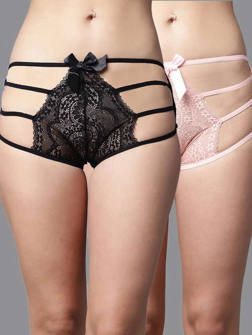 pack of 2 self design bikni panty - 20242946 - Standard Image - 0