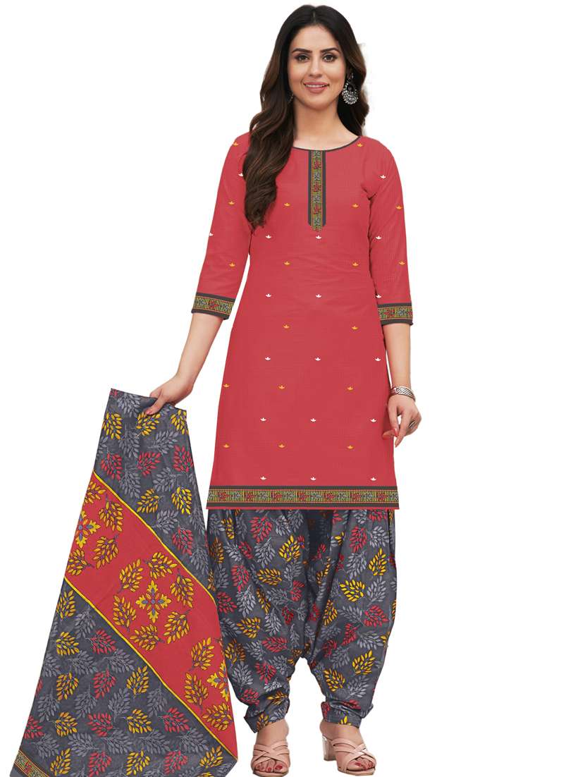 block print unstitched suit set