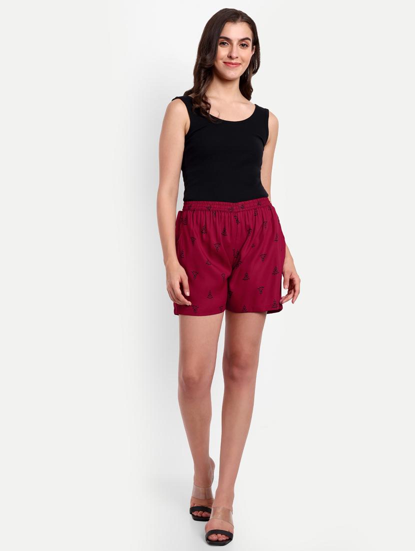 red floral regular short - 20243592 - Standard Image - 3