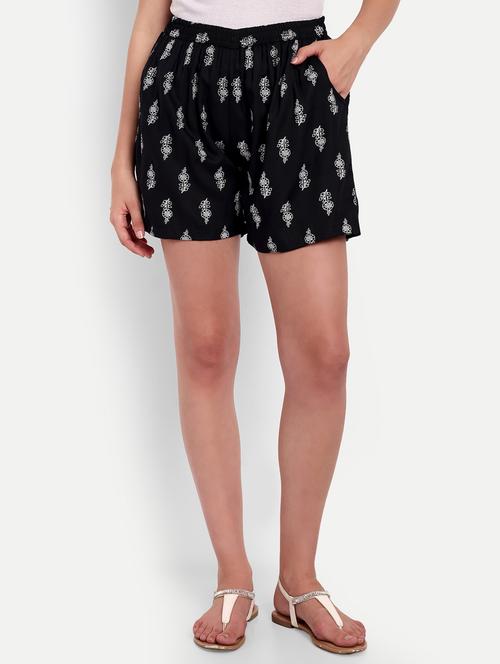 black floral regular short - 20243602 - Standard Image - 0