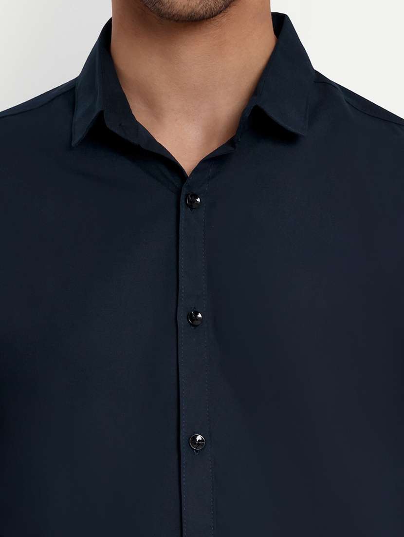 dark blue cotton casual shirt - 20244349 - Standard Image - 5