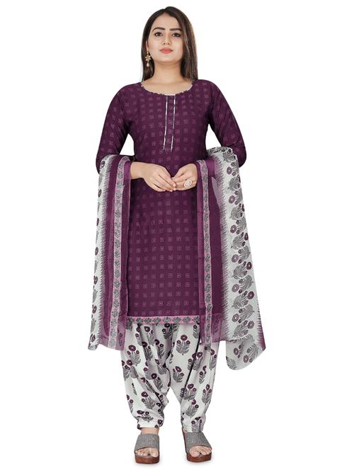floral printed unstitched suit set - 20244378 -  Standard Image - 0