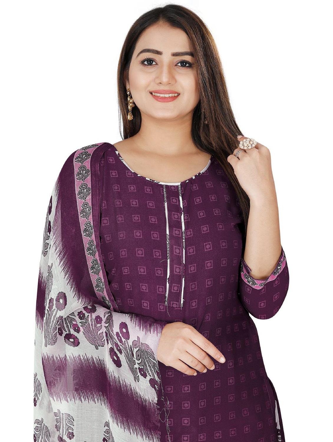 floral printed unstitched suit set - 20244378 - Standard Image - 3