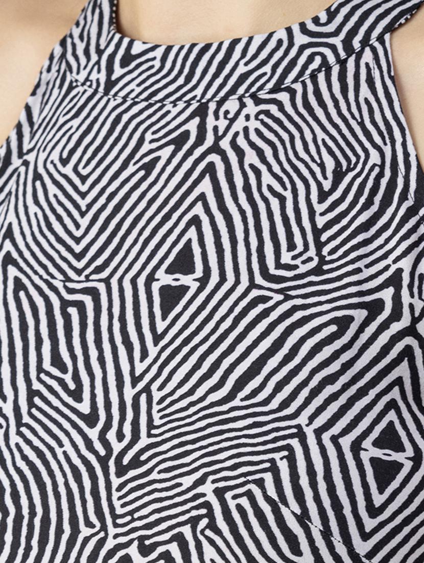 women printed halter neck sleeveless high low dress - 20244418 - Standard Image - 3