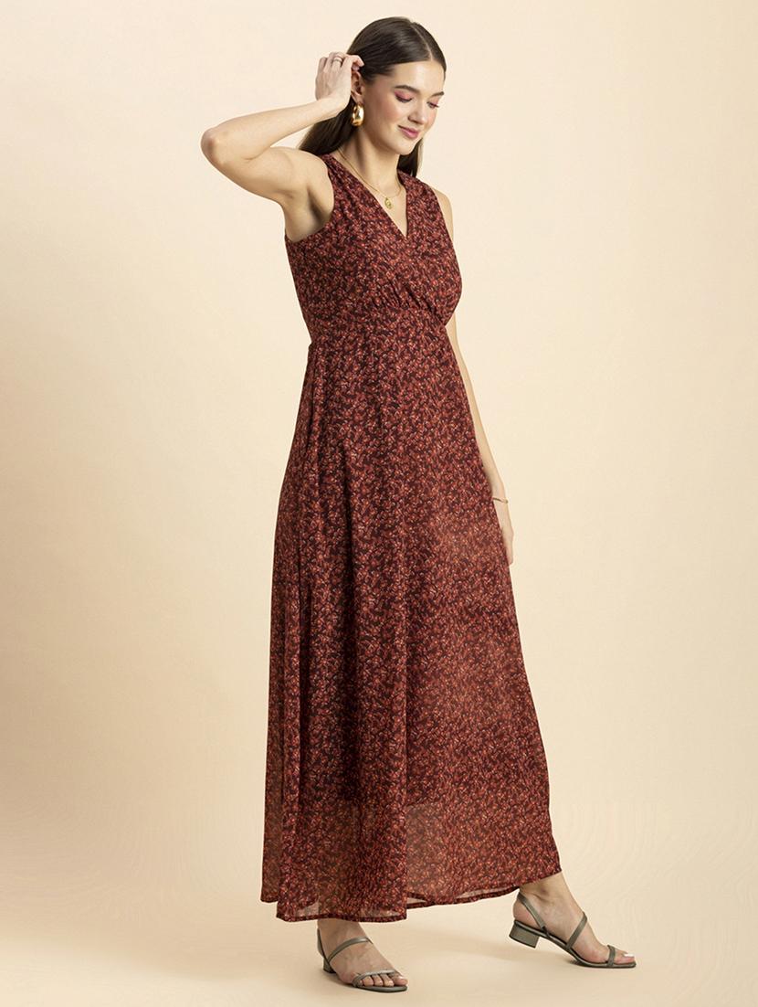 women floral print seeveless dress - 20244421 - Standard Image - 3