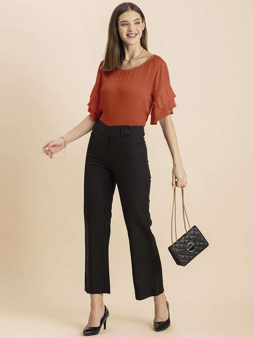 women's crop round neck top - 20244860 -  Standard Image - 3