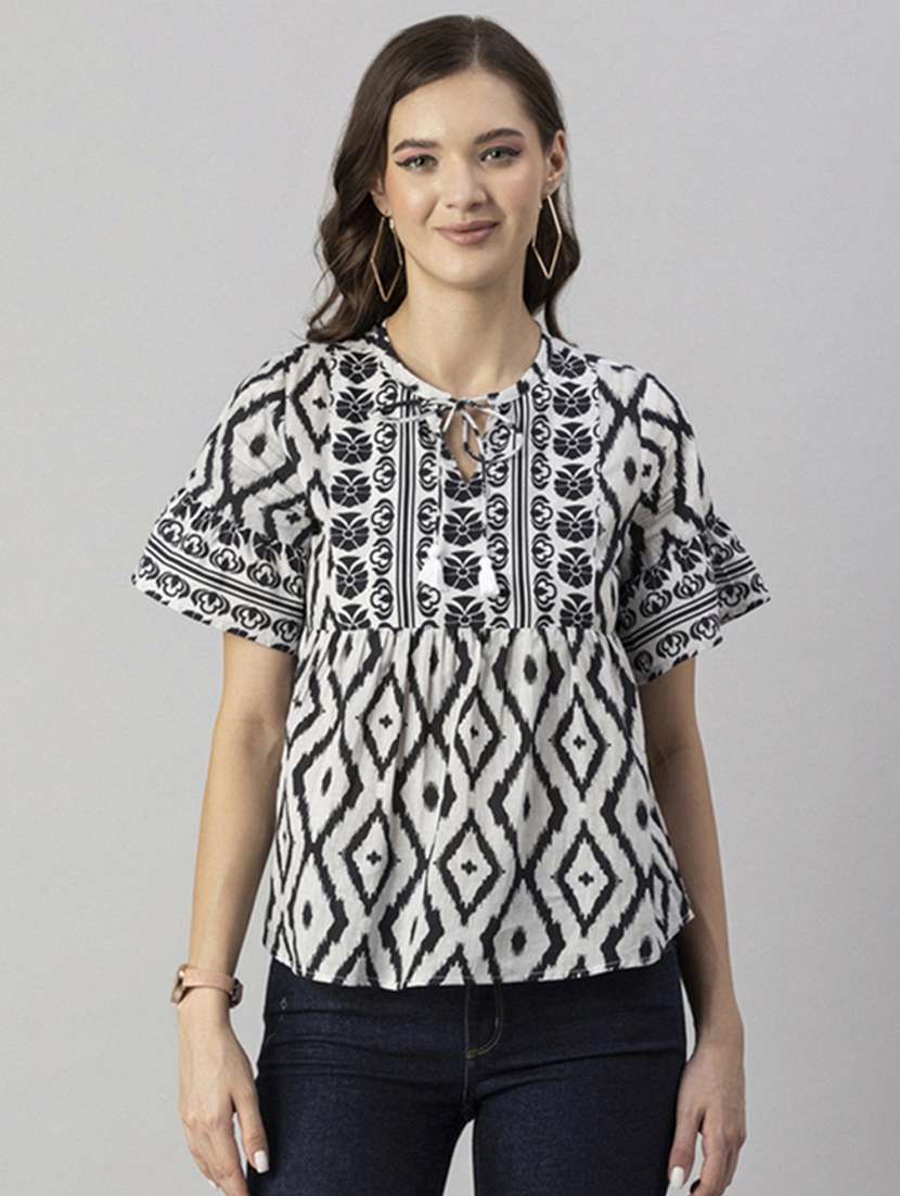 women's peplum tie-up neck top - 20244867 -  Zoom Image - 0