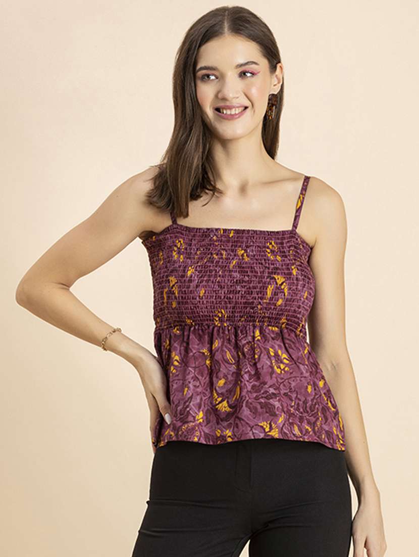 women's peplum shoulder strap top