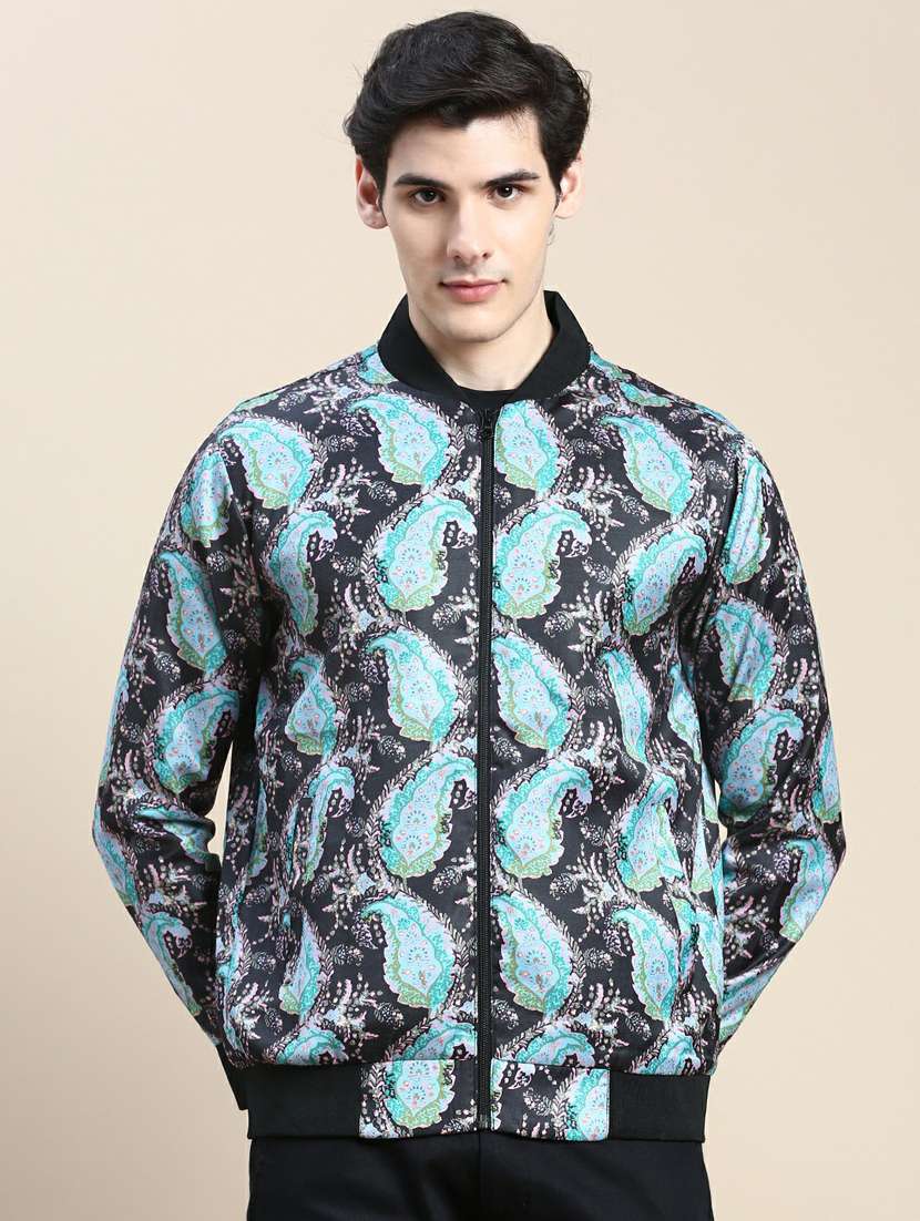 men paisley print bomber jacket