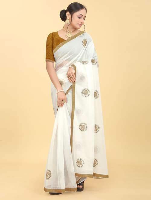 women's embroidered saree with blouse - 20245426 - Standard Image - 0