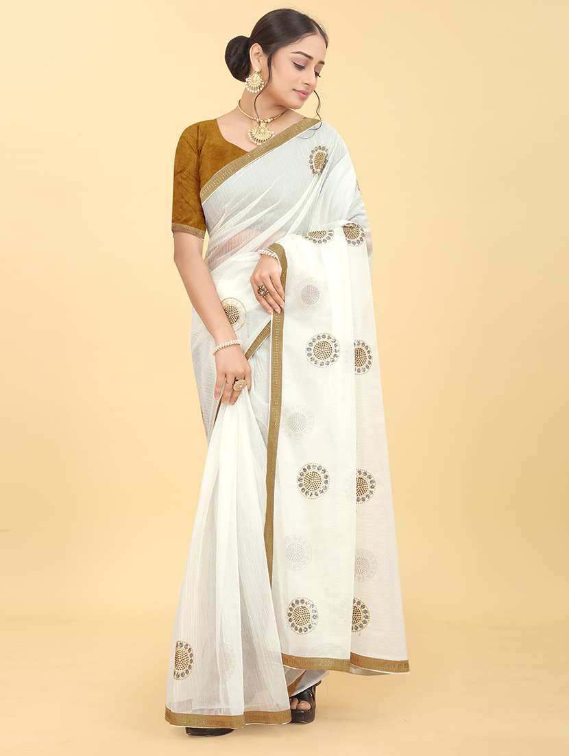 women's embroidered saree with blouse - 20245426 - Zoom Image - 0