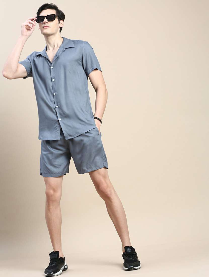 men shirt collar co-ord sets - 20245459 - Standard Image - 3