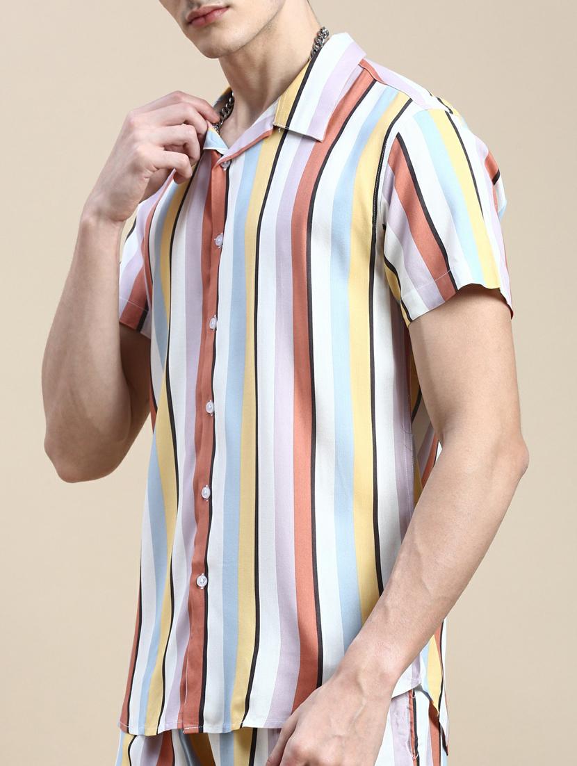 men printed shirt & shorts co-ord set - 20245465 - Standard Image - 5