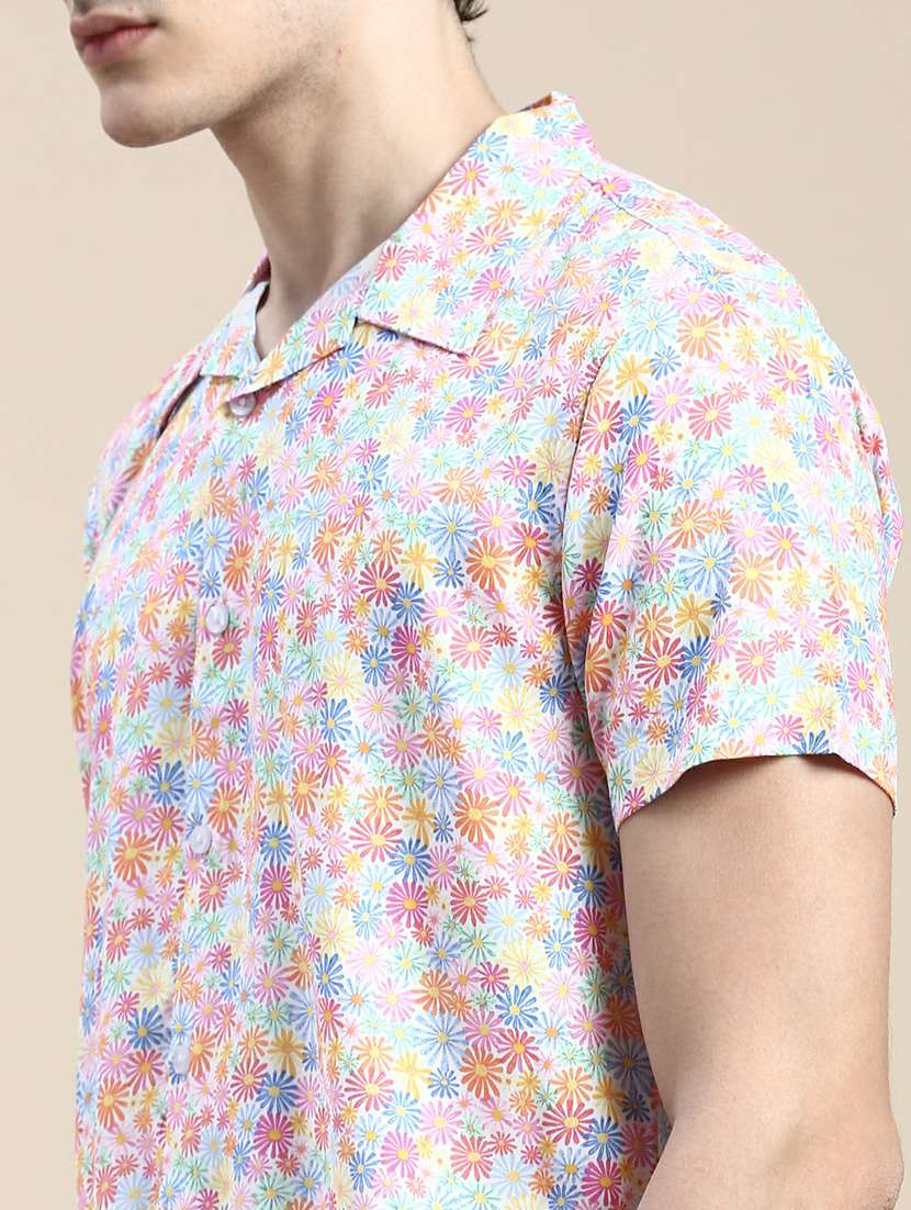 men printed shirt & shorts co-ord set - 20245472 -  Standard Image - 5