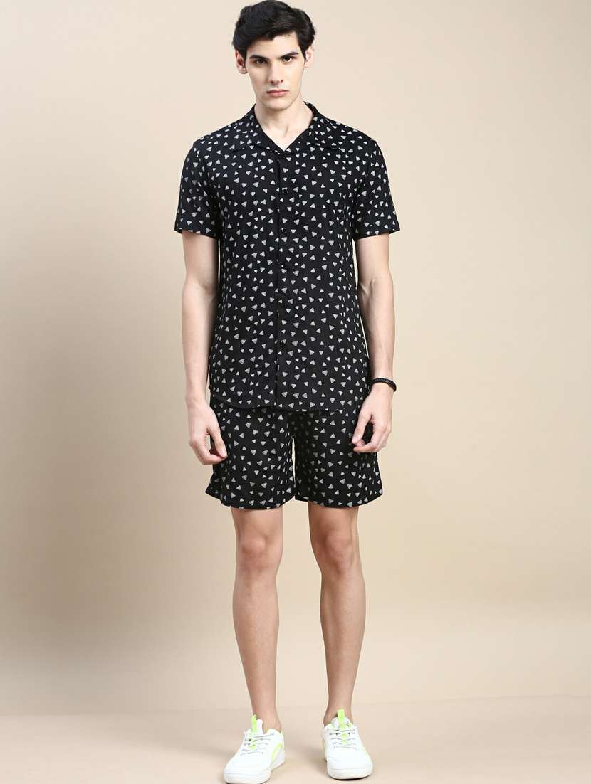 men shirt collar co-ord sets