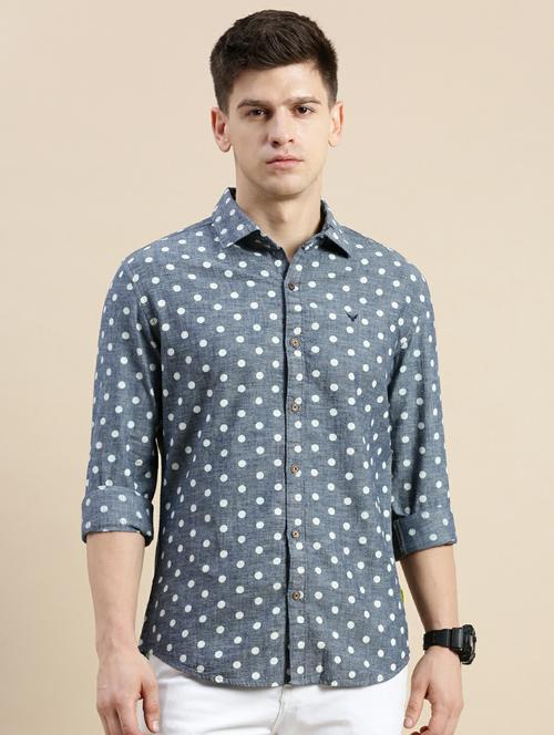 mens polka dots casual shirt - 20245563 - Standard Image - 0