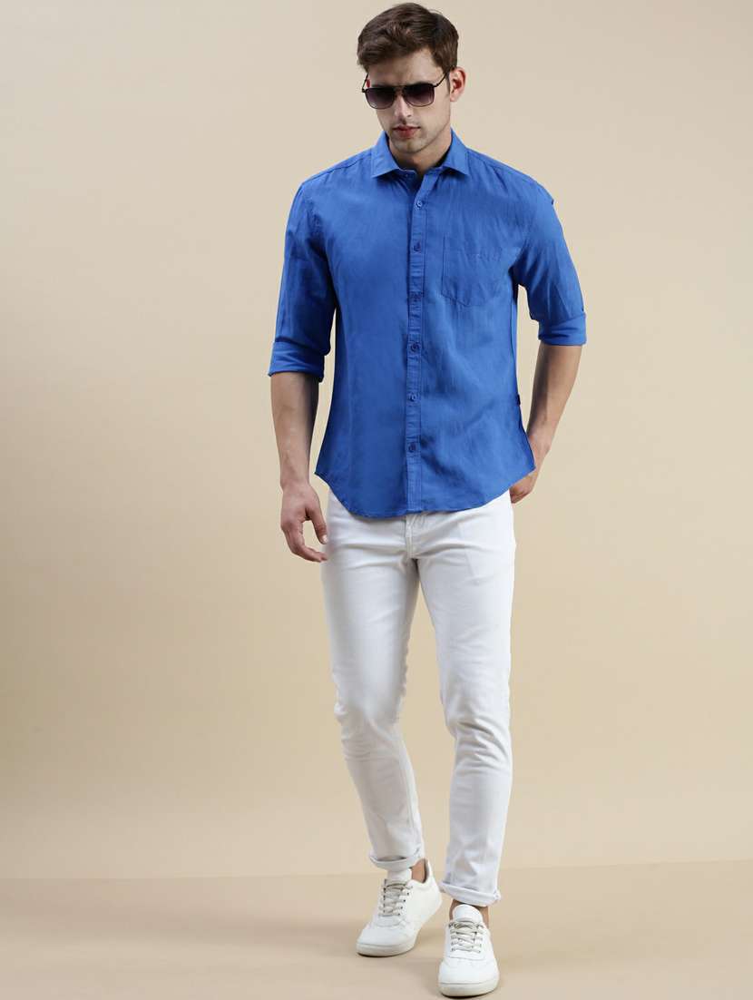 mens solid casual shirt - 20245599 -  Standard Image - 3