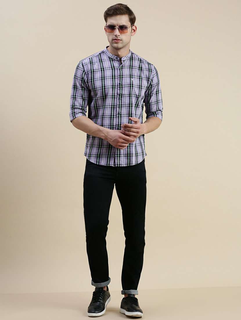 mens checks casual shirt - 20245620 - Standard Image - 3