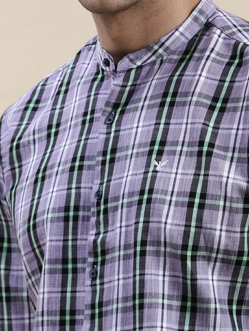mens checks casual shirt - 20245620 - Standard Image - 5