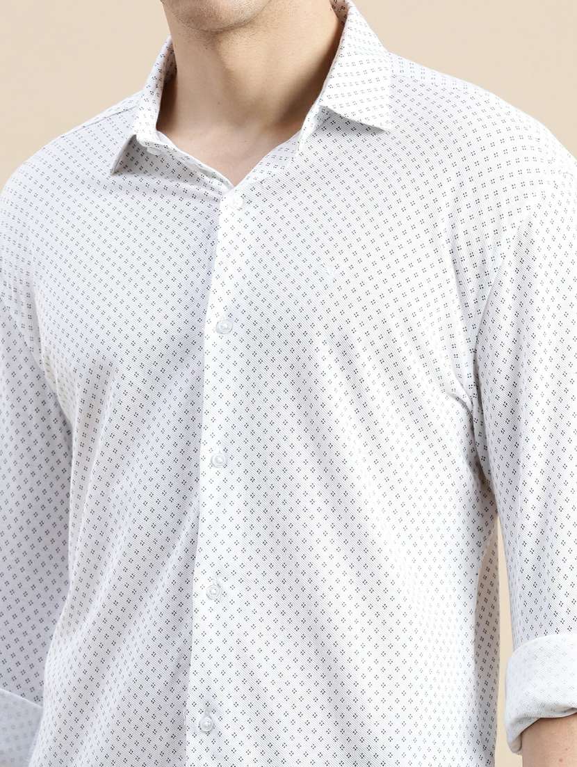 mens micro print casual shirt - 20245680 - Standard Image - 5