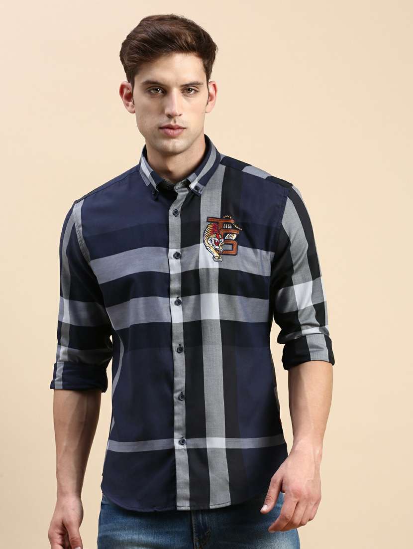 mens checks casual shirt