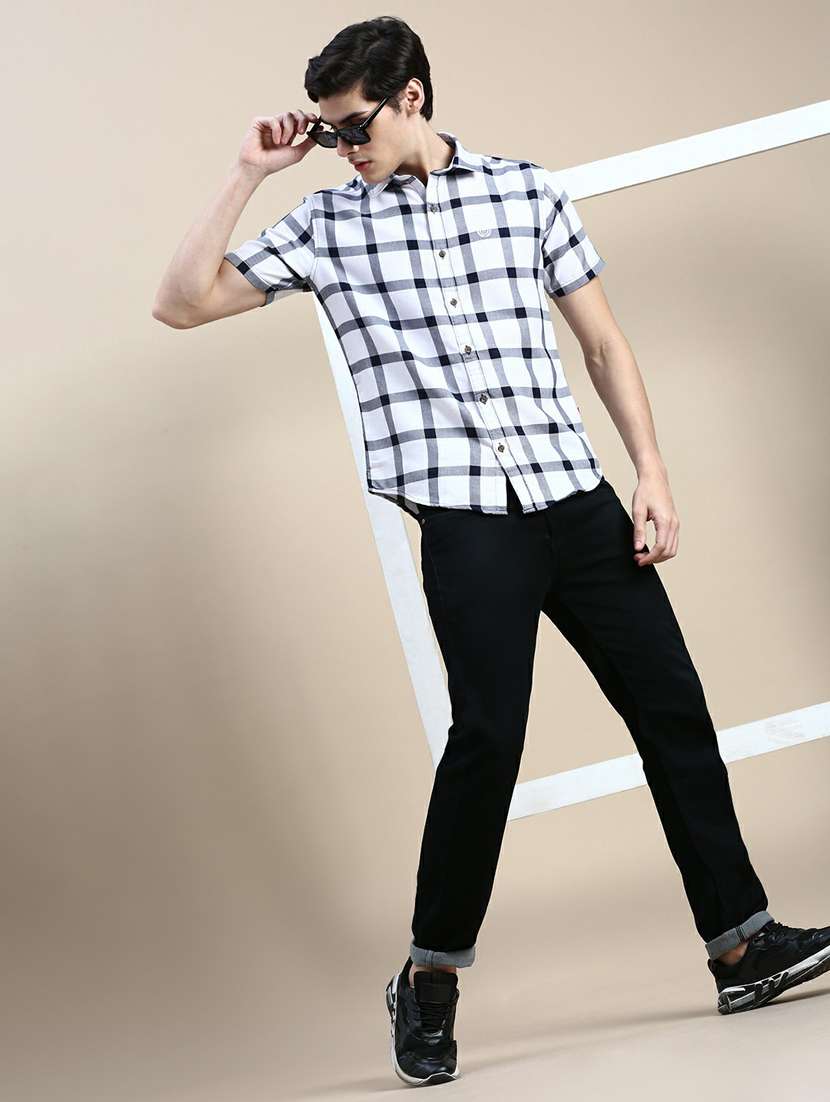 mens checks casual shirt - 20245736 - Standard Image - 3